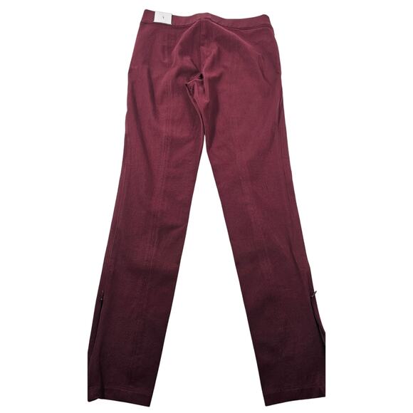 NWT WHBM the legging pants maroon ankle zip career business casual red stretch 4 - Picture 2 of 9